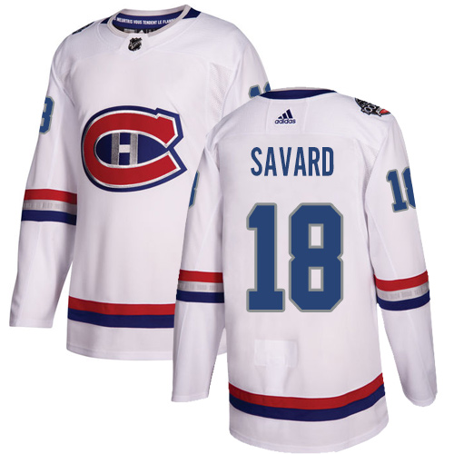Adidas Canadiens #18 Serge Savard White Authentic 100 Classic Stitched NHL Jersey